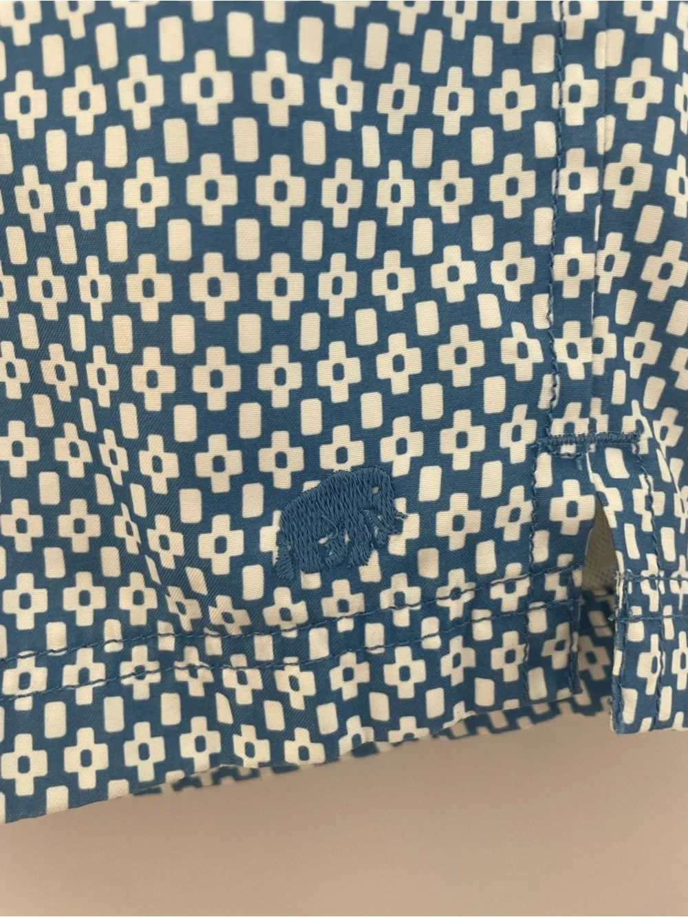 BANANA REPUBLIC Patterned Swim Trunks Blue Small